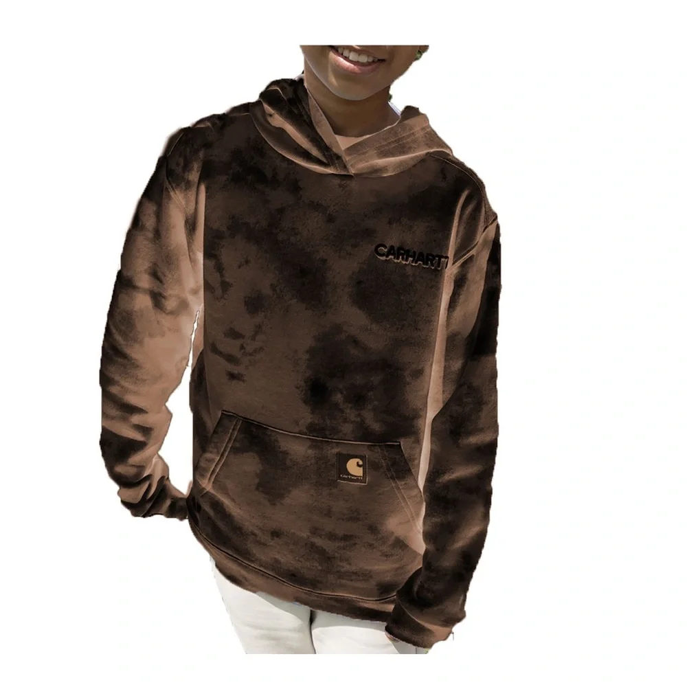 Carhartt AOP Fleece Sweatshirt In Mustang Brown New With Tags Size Medium